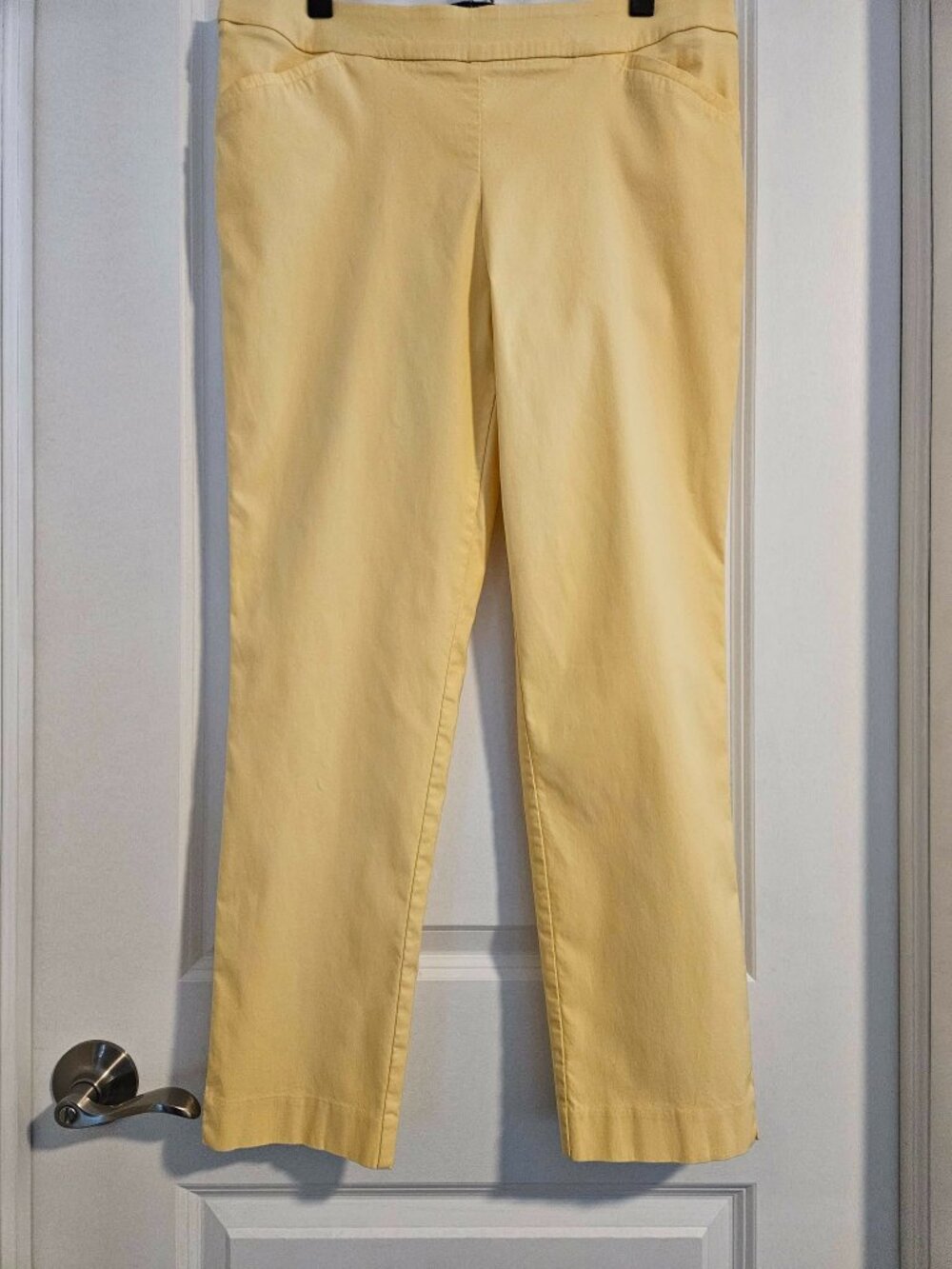 Counterparts Yellow Pull On Pants Size 14 Stretch Straight Leg Casual Comfort